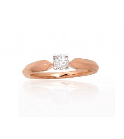 Gold ring 1101043(Au-R+PRh-W)_DI, Red Gold 585°, Rhodium (Plating) , Diamonds