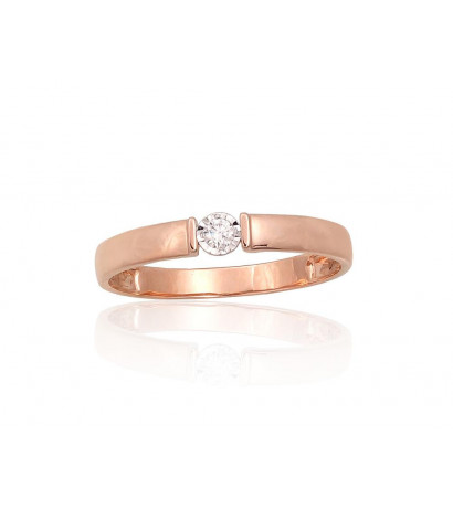 Gold ring 1101045(Au-R+PRh-W)_DI, Red Gold 585°, Rhodium (Plating) , Diamonds