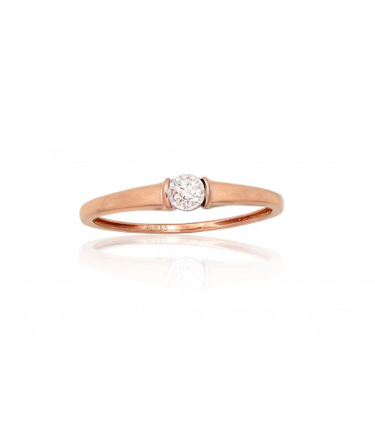 Gold ring 1101046(Au-R+PRh-W)_DI, Red Gold 585°, Rhodium (Plating) , Diamonds