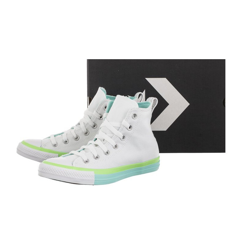 Converse CT All Star Hi White/Light Dew/Lime Rave A00543C (CO568-a) bateliai