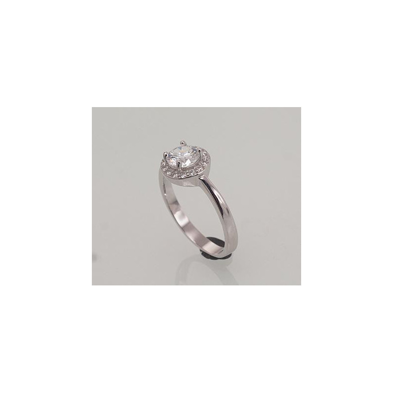 Silver ring 2101469(PRh-Gr)_CZ, Silver 925°, Rhodium (Plating), Zirkons