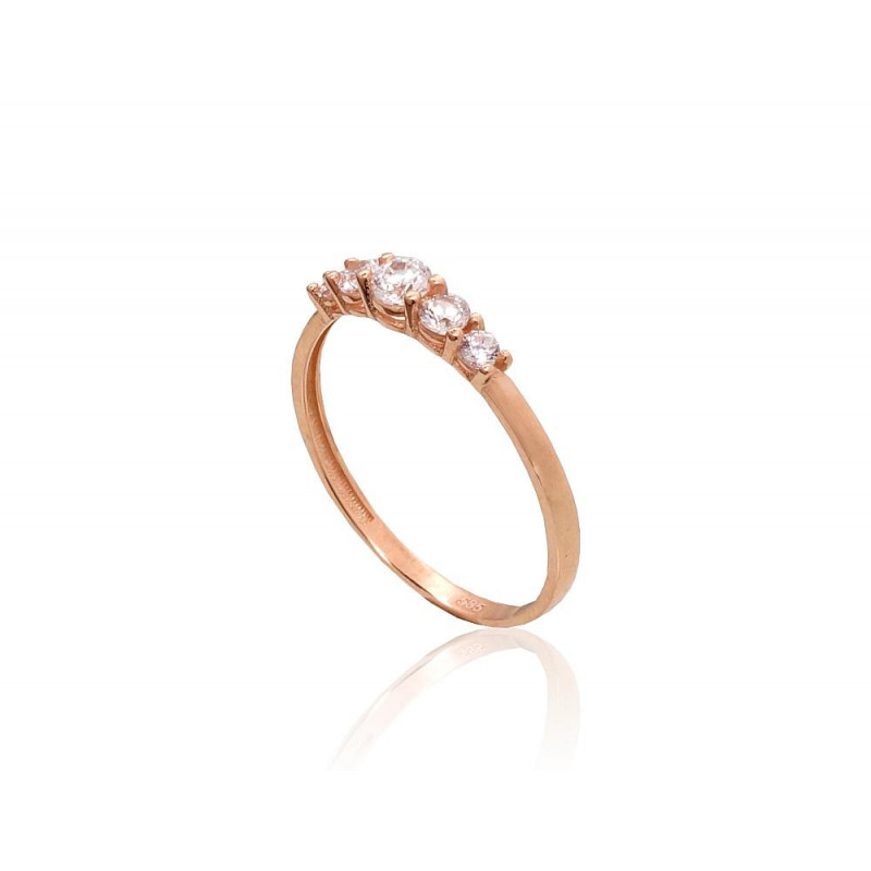 Gold ring 1101071(Au-R)_CZ, Red Gold 585°, Zirkons