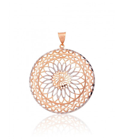 Gold pendant 1300943(Au-R+PRh-W), Red Gold 585°, Rhodium (Plating)