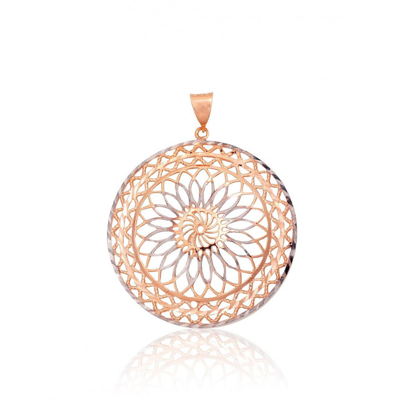 Gold pendant 1300943(Au-R+PRh-W), Red Gold 585°, Rhodium (Plating)