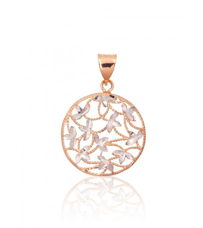 Gold pendant 1300944(Au-R+PRh-W), Red Gold 585°, Rhodium (Plating)