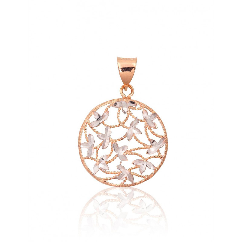 Gold pendant 1300944(Au-R+PRh-W), Red Gold 585°, Rhodium (Plating)