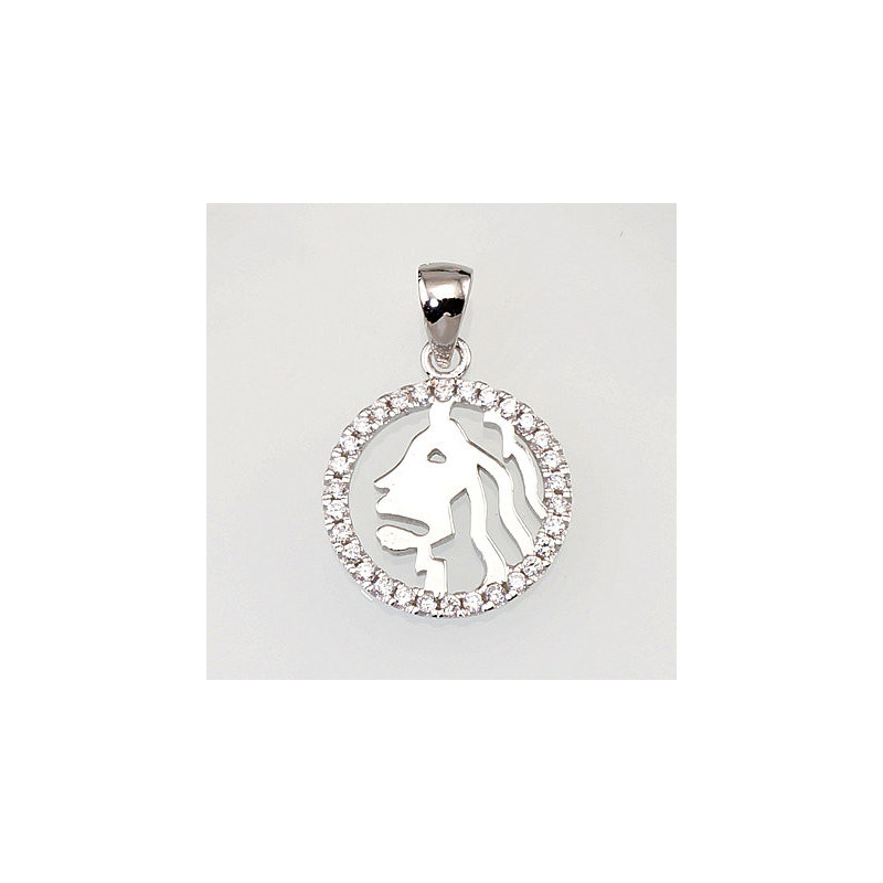 Silver pendant 2300387(PRh-Gr)_CZ, Silver 925°, Rhodium (Plating), Zirkons