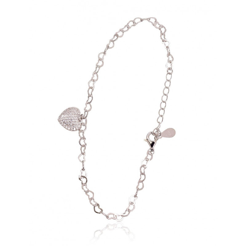 Silver bracelet 2600390(PRh-Gr)_CZ, Silver 925°, Rhodium (Plating), Zirkons