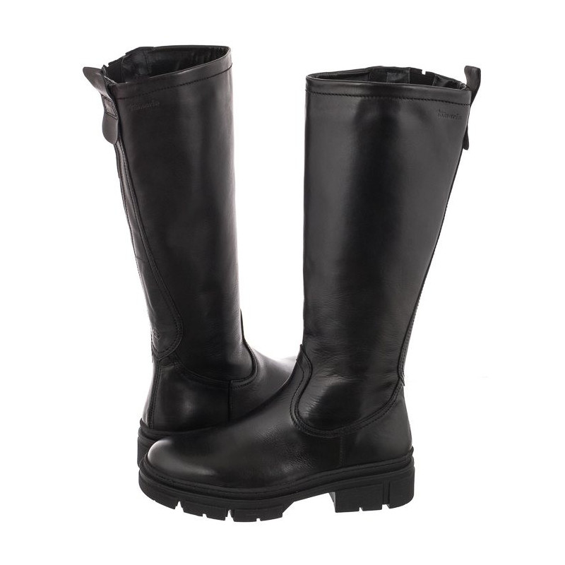 Tamaris Czarne 1-25622-29 003 Black Leather (TM405-a) boots