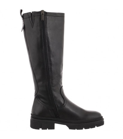 Tamaris Czarne 1-25622-29 003 Black Leather (TM405-a) boots