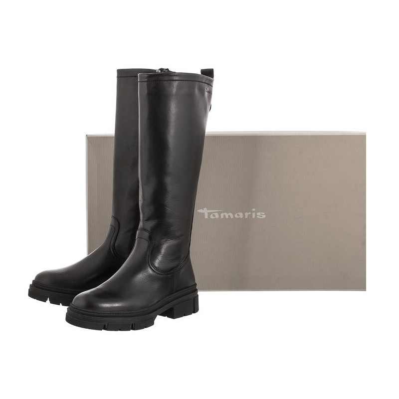 Tamaris Czarne 1-25622-29 003 Black Leather (TM405-a) batai