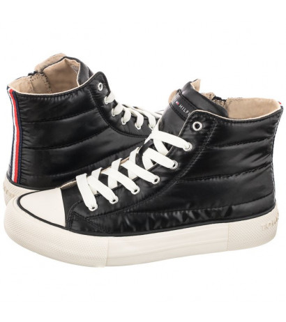 Tommy Hilfiger High Top Lace-Up- Sneaker Black T3A9-32290-1437999 (TH535-a) bateliai