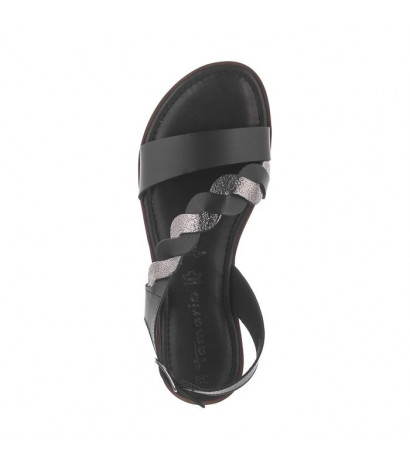 Tamaris Czarne 1-28142-24 094 Black/Pewter (TM252-b) sandalai