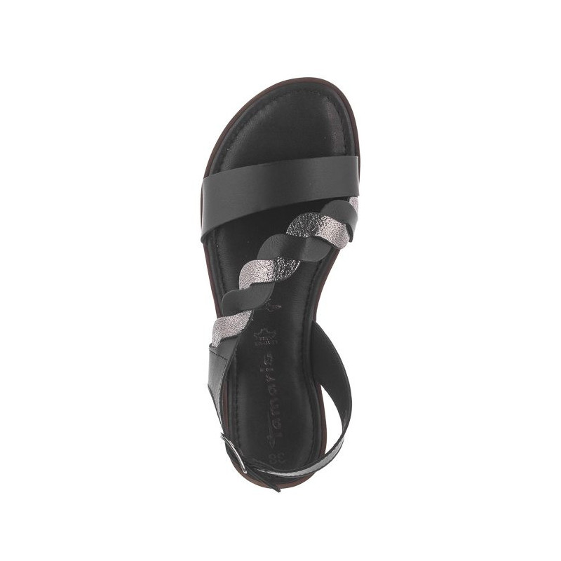 Tamaris Czarne 1-28142-24 094 Black/Pewter (TM252-b) sandal