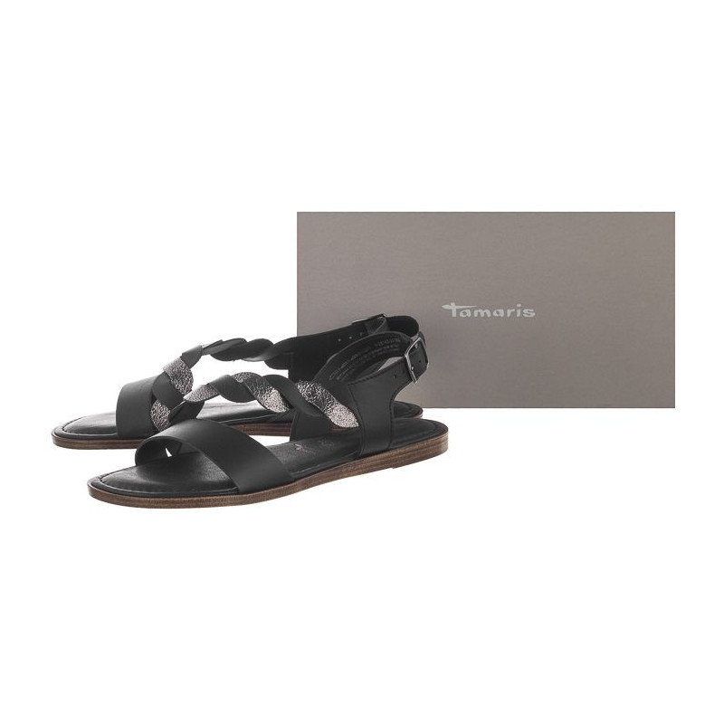 Tamaris Czarne 1-28142-24 094 Black/Pewter (TM252-b) sandalai