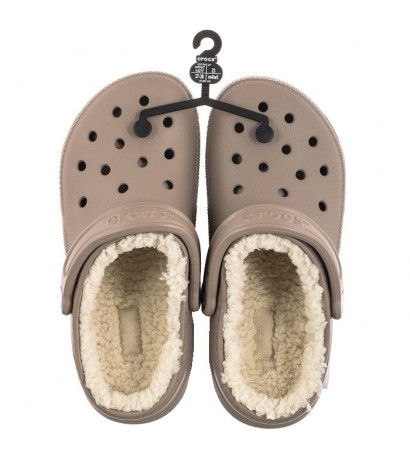 Crocs Classic Lined Clog Mushroom/Bone 203591-2YB (CR266-a) Women's Shoes/Flip Flops