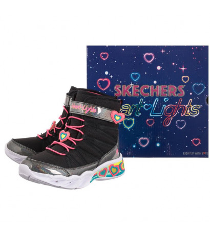 Skechers S Lights Black/Hot Pink 302661L/BKHP (SK132-a) batai