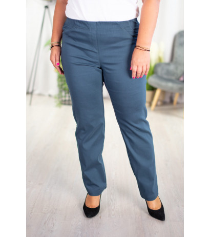 Long stretch pants with a raised waist BENGALINY 02 K38 Midnight navy