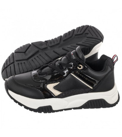 Tommy Hilfiger Low Cut Lace-Up Sneaker T3A9-32358-1434 X208 Black/Platinum (TH564-a) sportiniai bateliai