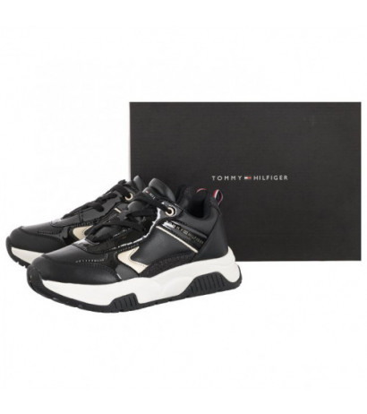 Tommy Hilfiger Low Cut Lace-Up Sneaker T3A9-32358-1434 X208 Black/Platinum (TH564-a) sportiniai bateliai