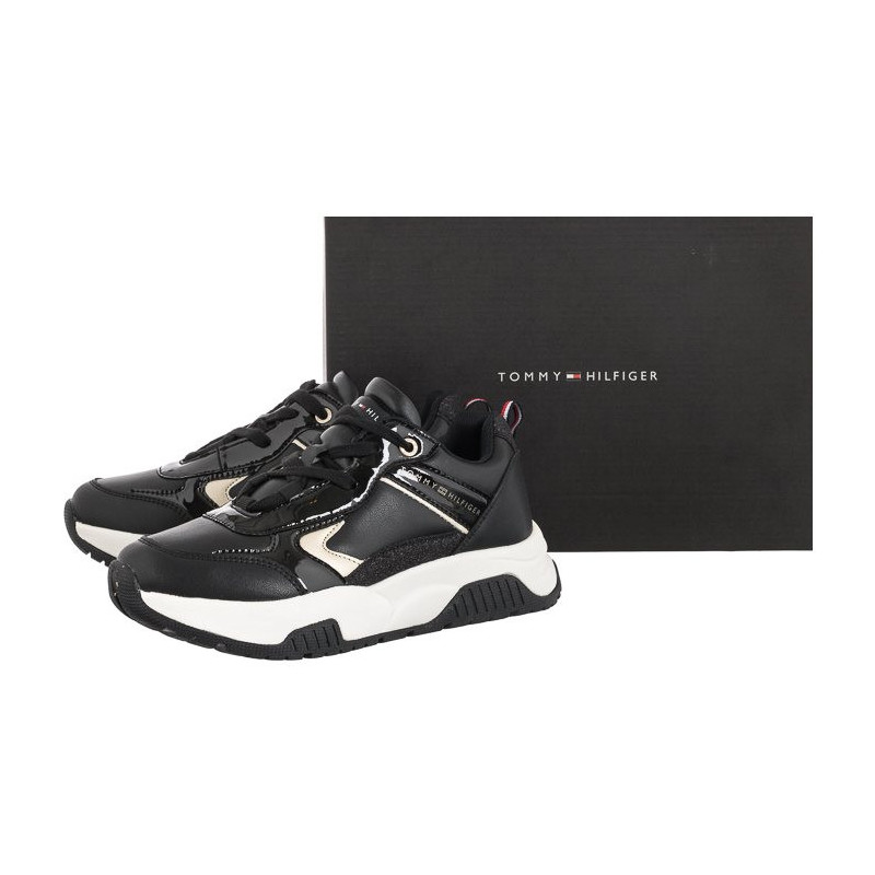 Tommy Hilfiger Low Cut Lace-Up Sneaker T3A9-32358-1434 X208 Black/Platinum (TH564-a) sportiniai bateliai