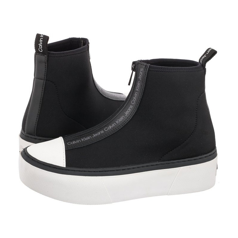 Calvin Klein Cupsole Flatform Mid Zip YW0YW00767 BDS Black (CK182-a) batai