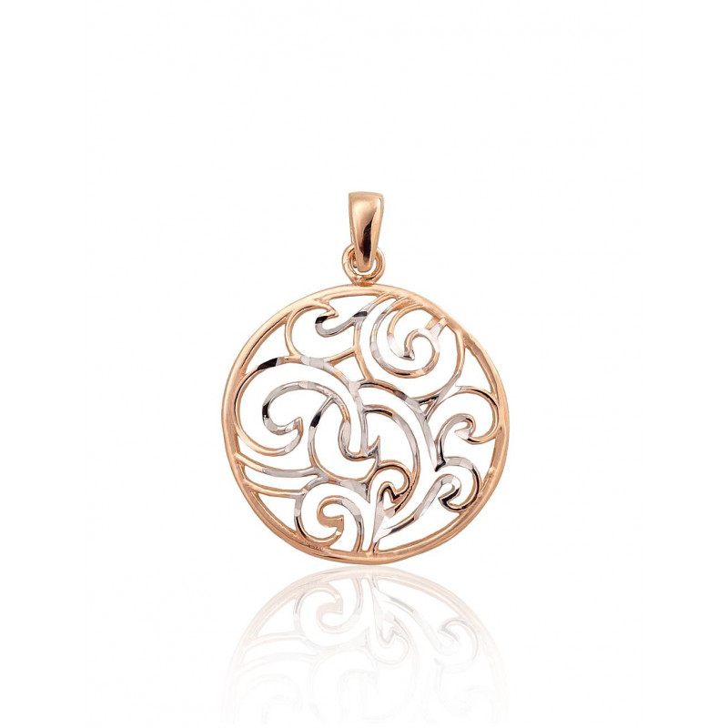 Gold pendant 1300991(Au-R+PRh-W), Red Gold 585°, Rhodium (Plating)