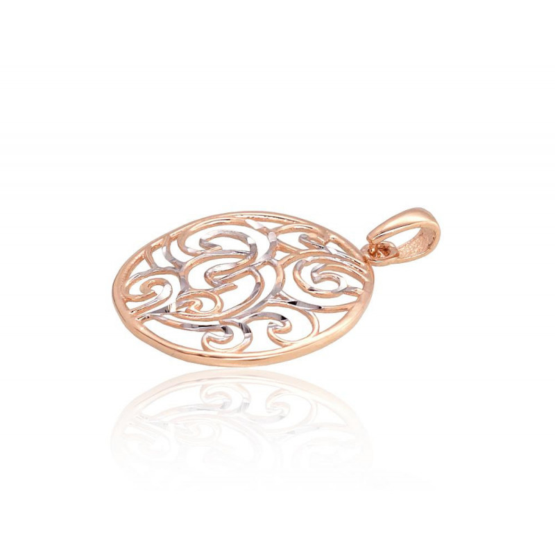 Gold pendant 1300991(Au-R+PRh-W), Red Gold 585°, Rhodium (Plating)