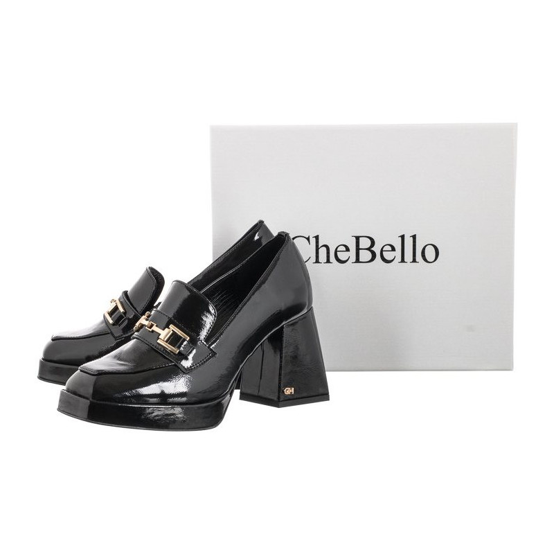 CheBello Czarne Lakierowane 3049-036-000-PSK-S214 (CH113-a) shoes