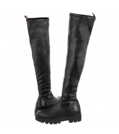 Tommy Hilfiger Monochromatic Over The Knee Boot FW0FW07055 BDS Black (TH605-a) saapad