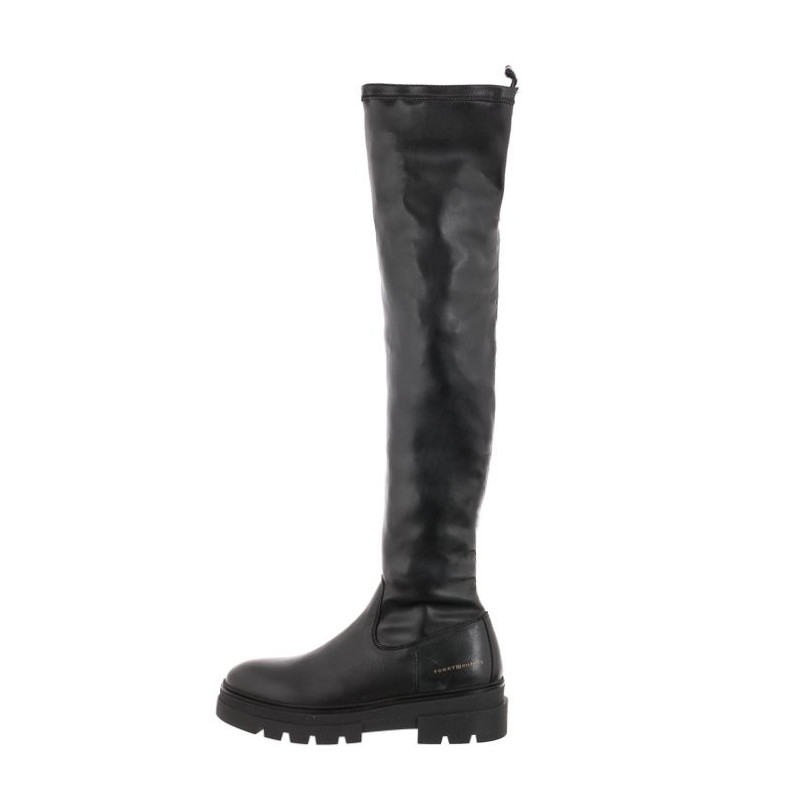 Tommy Hilfiger Monochromatic Over The Knee Boot FW0FW07055 BDS Black (TH605-a) batai