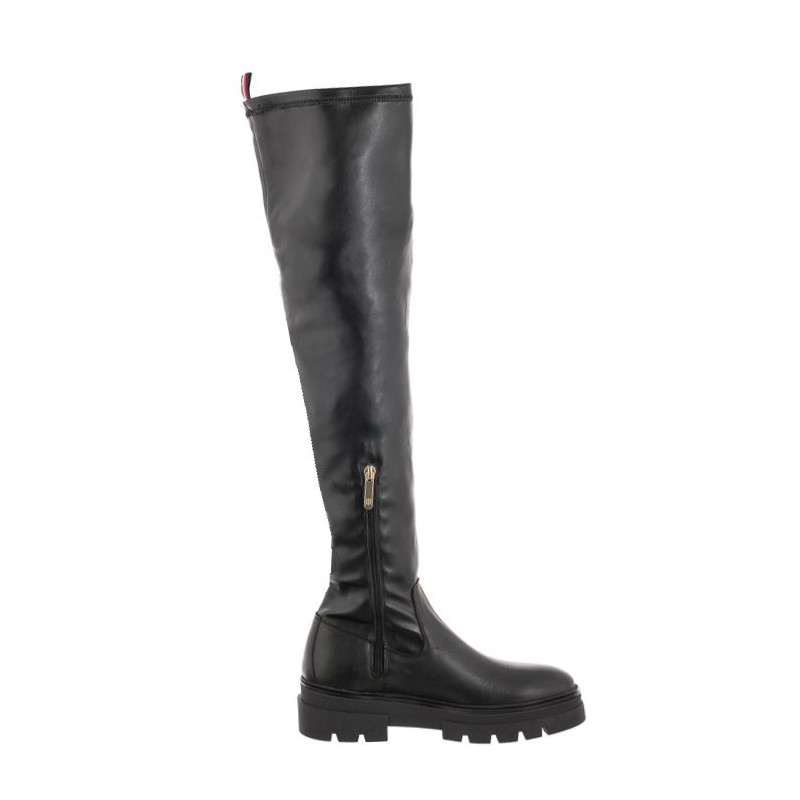 Tommy Hilfiger Monochromatic Over The Knee Boot FW0FW07055 BDS Black (TH605-a) batai