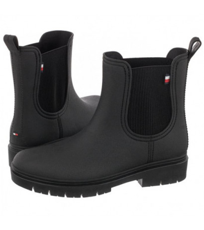 Tommy Hilfiger Matt Ankle Rainboot With Elastic FW0FW06897 BDS Black (TH613-a) batai