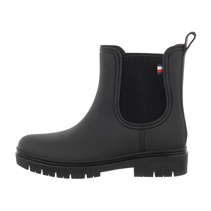 Tommy Hilfiger Matt Ankle Rainboot With Elastic FW0FW06897 BDS Black (TH613-a) batai