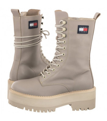 Tommy Hilfiger Tommy Jeans Flatform Padded Boot EN0EN01954 PKF Crushed Pebble (TH636-a) boots