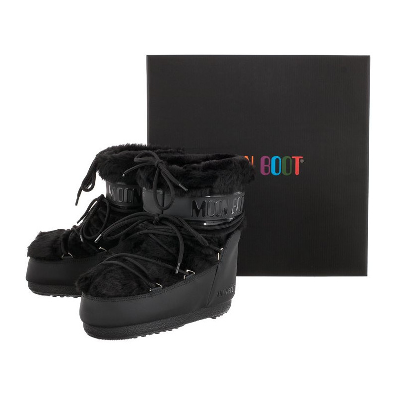 Moon Boot Icon Low Faux Fur Black 1409390 N001 (MB57-a) batai