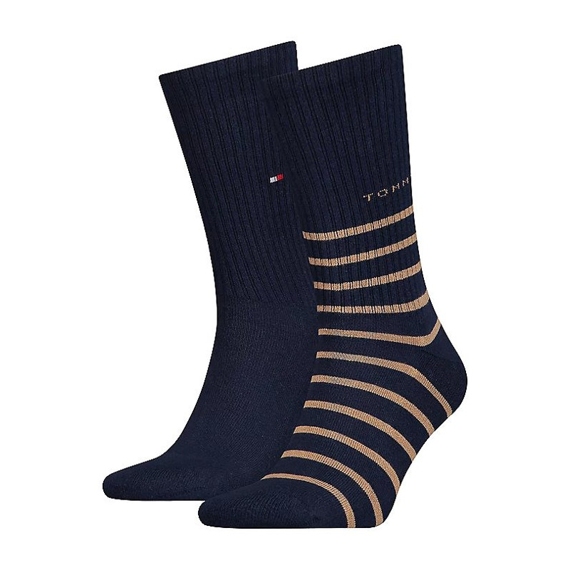 Tommy Hilfiger Th Men Sock 2P Breton Sport Khaki/Navy 701220240 001 039 (TH649-a) kojinės