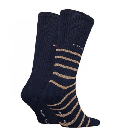 Tommy Hilfiger Th Men Sock 2P Breton Sport Khaki/Navy 701220240 001 039 (TH649-a) kojinės