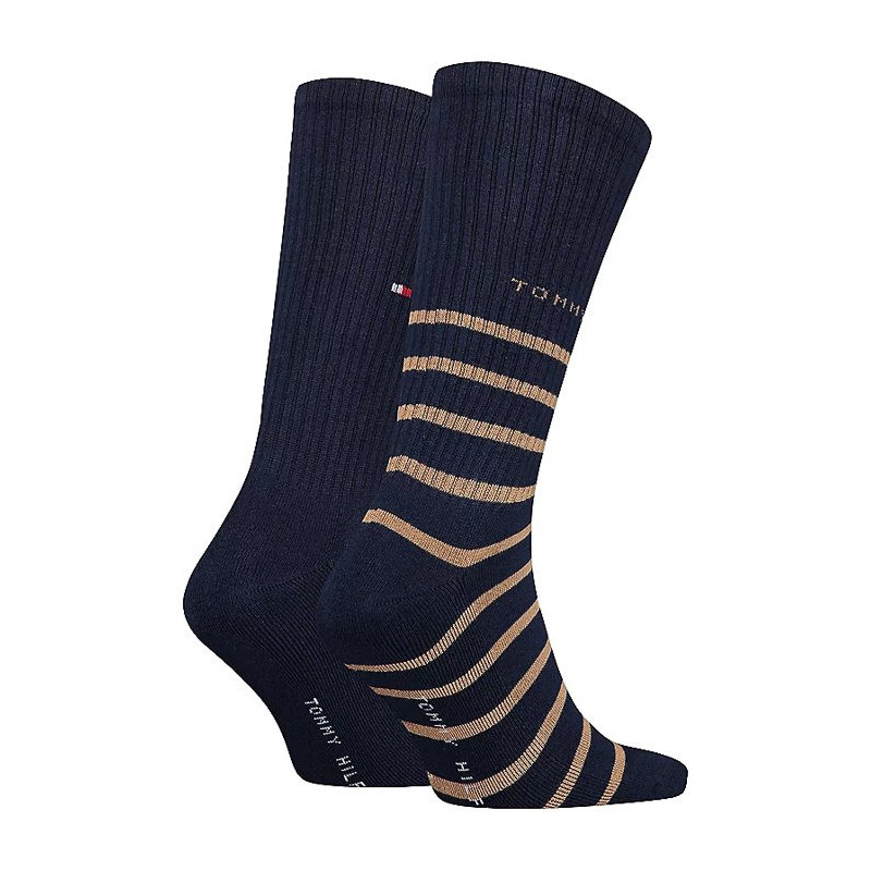 Tommy Hilfiger Th Men Sock 2P Breton Sport Khaki/Navy 701220240 001 039 (TH649-a) kojinės