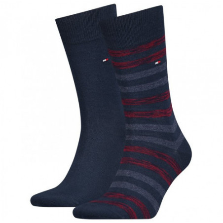 Tommy Hilfiger Th Men Duo Stripe Sock 2P Navy/Rouge 472001001 047 039 ...