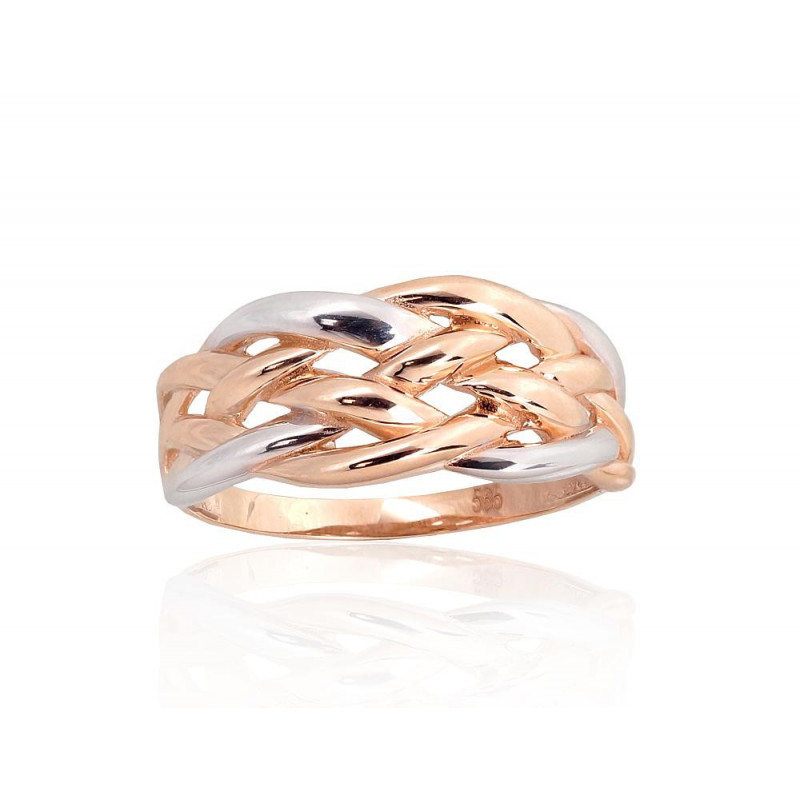 Gold ring 1101121(Au-R+PRh-W), Red Gold 585°, Rhodium (Plating)