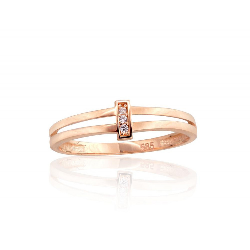 Gold ring 1101123(Au-R)_CZ, Red Gold 585°, Zirkons