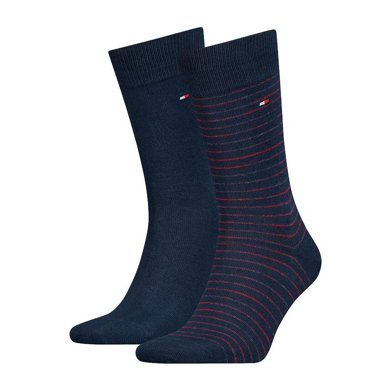 Tommy Hilfiger Th Men Small Stripe Sock 2P Navy/Rouge 100001496 025 039 (TH657-a) kojinės