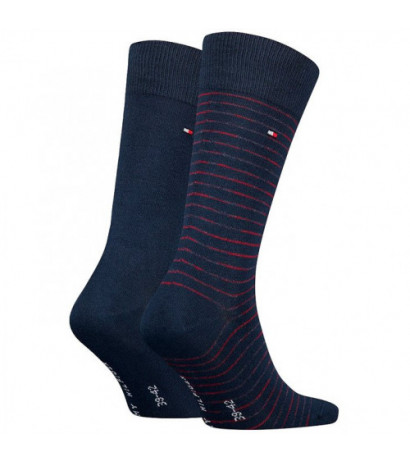 Tommy Hilfiger Th Men Small Stripe Sock 2P Navy/Rouge 100001496 025 039 (TH657-a) kojinės