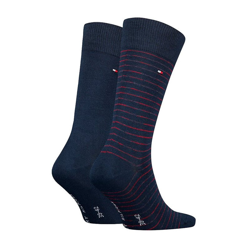 Tommy Hilfiger Th Men Small Stripe Sock 2P Navy/Rouge 100001496 025 039 (TH657-a) kojinės