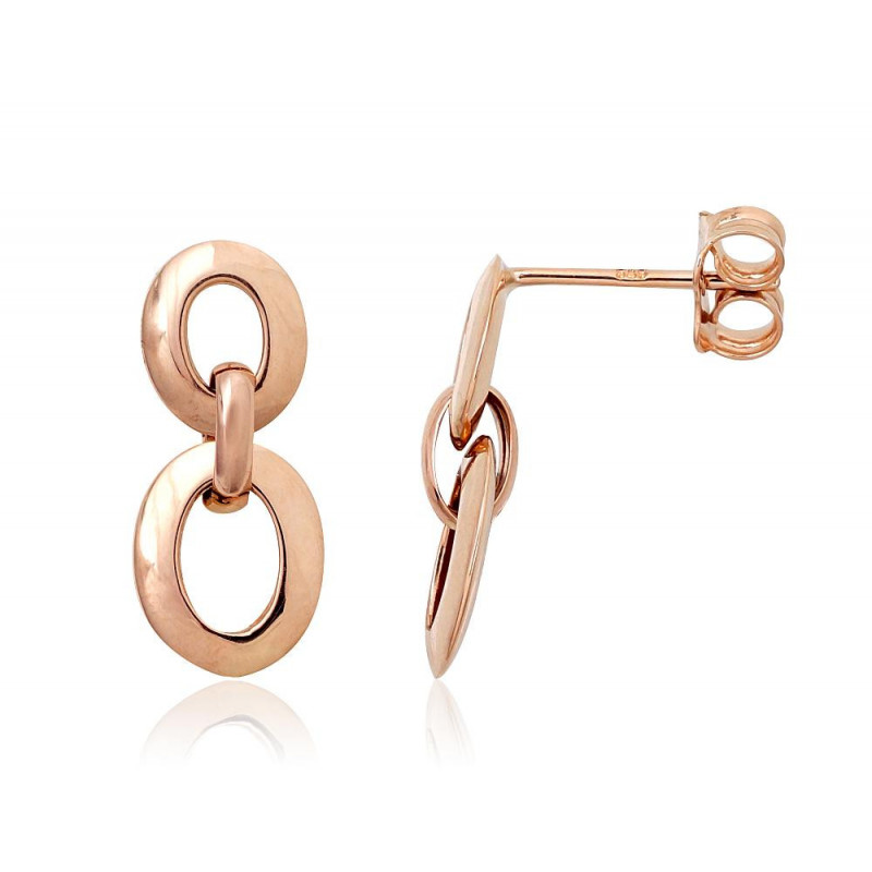 Gold classic studs earrings 1201530(Au-R), Red Gold 585°