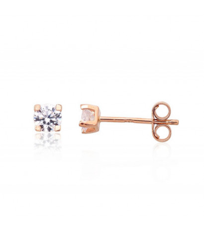 Gold classic studs earrings 1201526(Au-R)_CZ, Red Gold 585°, Zirkons