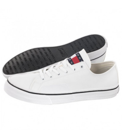 Tommy Hilfiger Tommy Jeans Mens Lace Vulc Ess White EM0EM01047 YBR (TH705-b) spordijalatsid