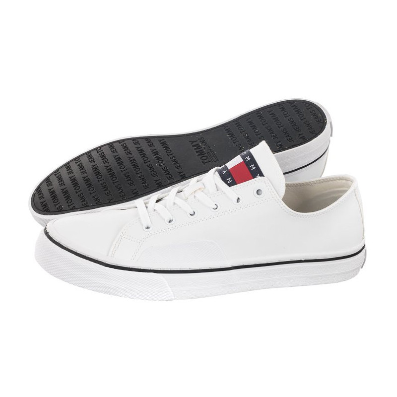 Tommy Hilfiger Tommy Jeans Mens Lace Vulc Ess White EM0EM01047 YBR (TH705-b) spordijalatsid