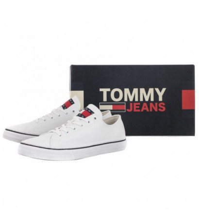 Tommy Hilfiger Tommy Jeans Mens Lace Vulc Ess White EM0EM01047 YBR (TH705-b) spordijalatsid